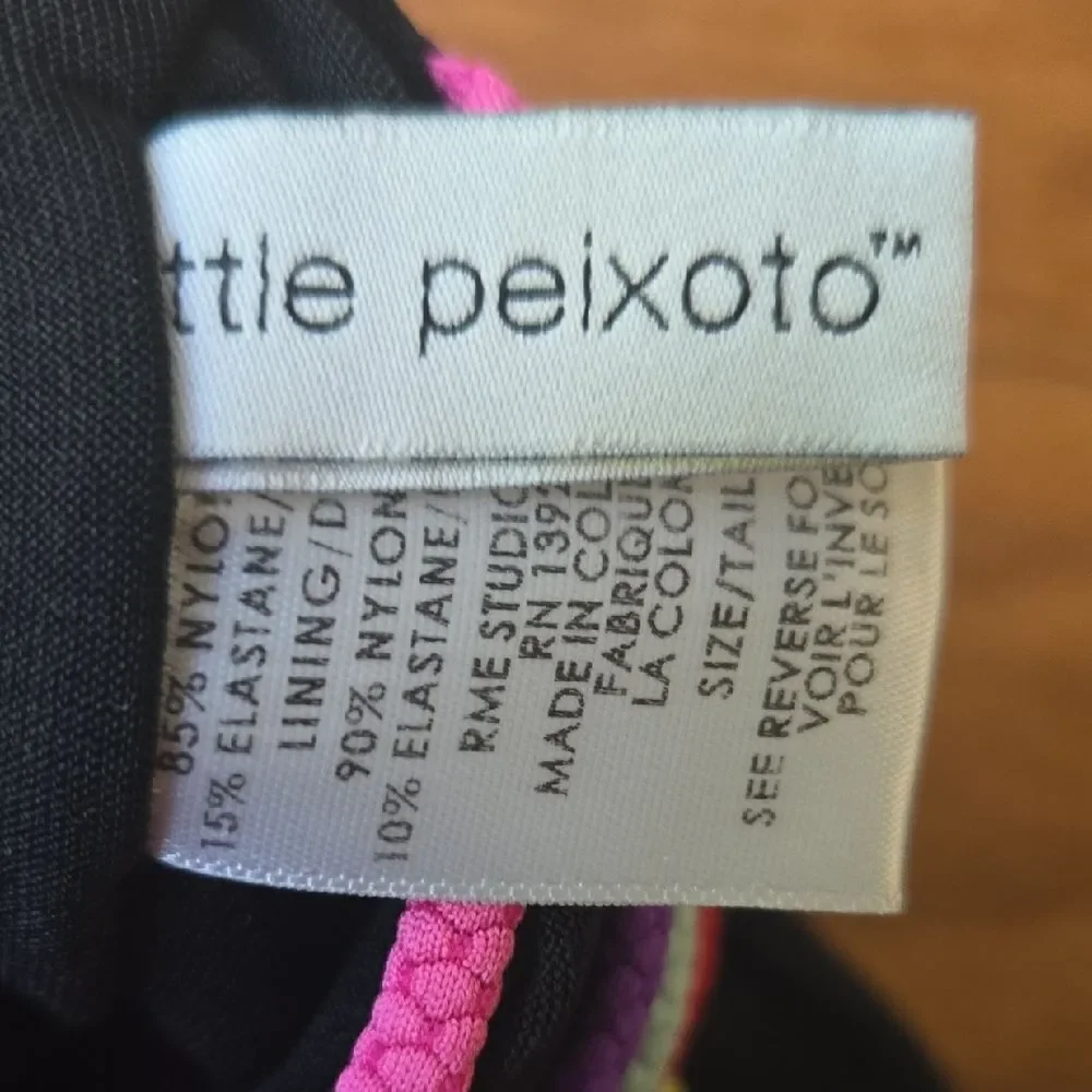 Peixoto Black Bodysuit with Vibrant Straps